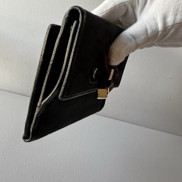 GUCCI Princy GG Logo Canvas Bifold Wallet Black Authentic - Picture 5 of 16